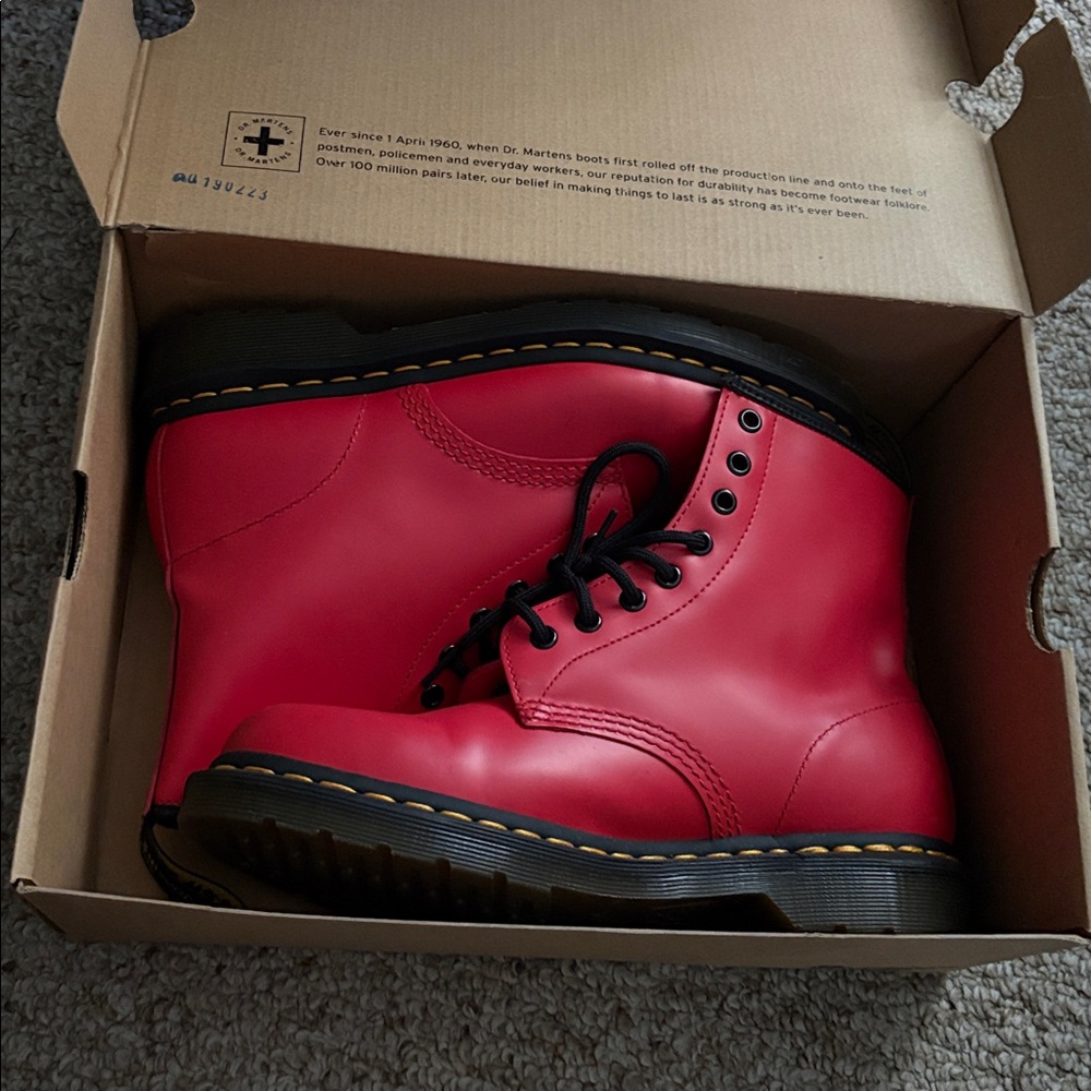 Dr. Martens Red Combat Boots